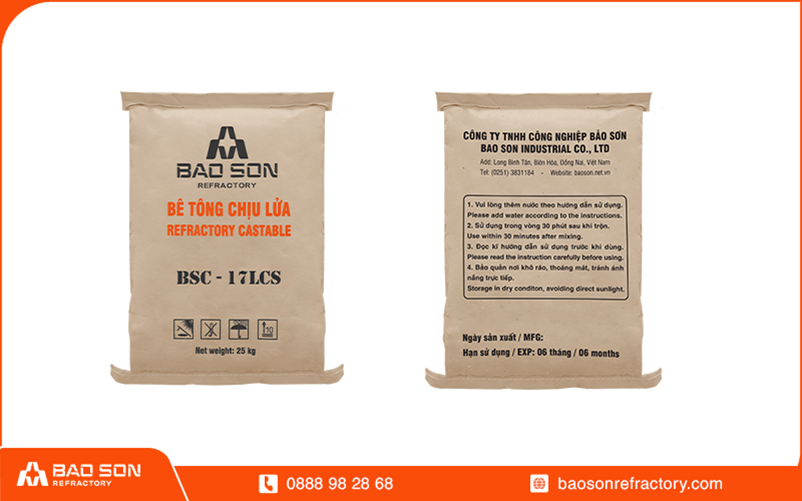 bao bì bê tông chịu nhiệt sợi kẽm 1700 việt nam (BSC-17LCS)