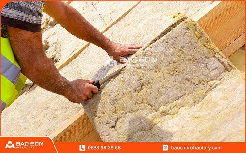 Thi công cách nhiệt trần nhà bằng bông khoáng rockcool