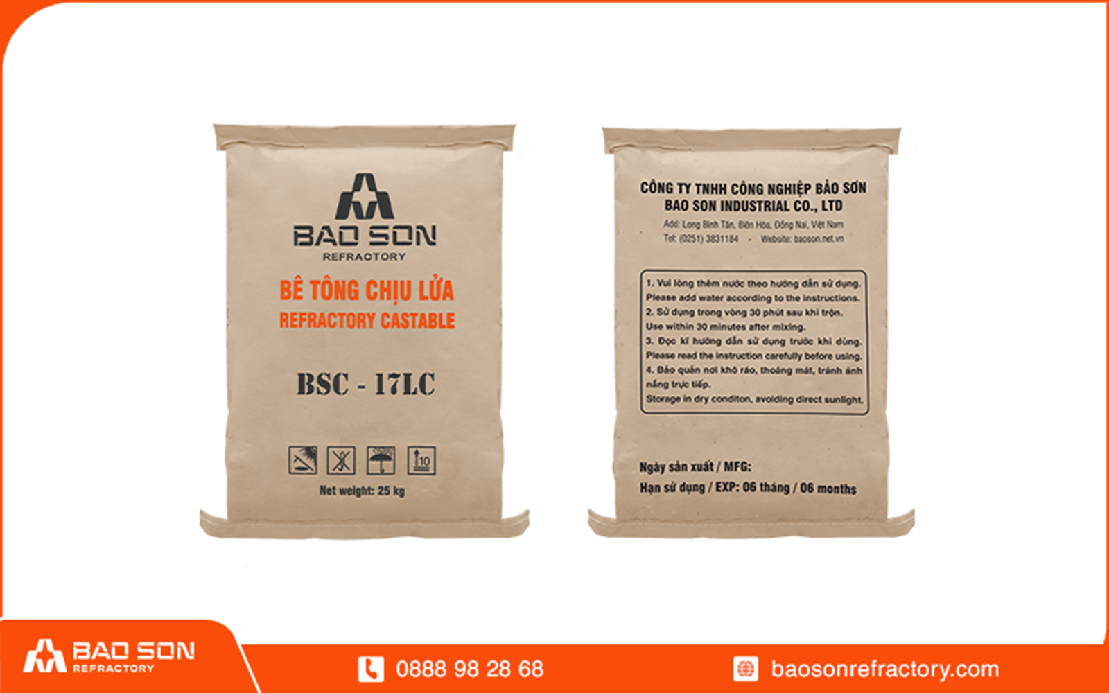 ảnh bao bì bê tông chịu lửa BSC - 17LC