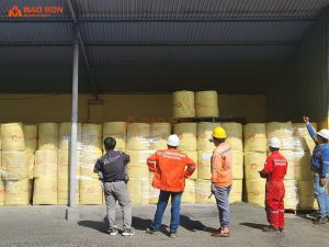bảo sơn bàn giao chuyến hàng bông cuôn rockwool ra cảng