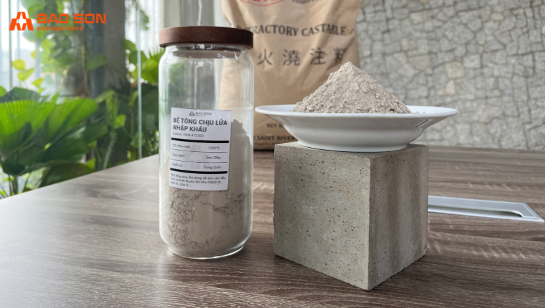 Mẫu bê tông chịu nhiệt cho lò thép